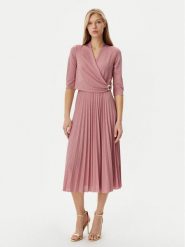 Rinascimento Sukienka koktajlowa CFC0122980003 Różowy Regular Fit. Czerwone sukienki damskie Rinascimento, m, bez wzorów, z wiskozy, wizytowe, bez kołnierzyka, bez ramiączek. Za 489.99 zł.