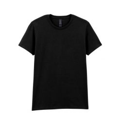 Damska Koszulka Z Grubej Bawełny. Czarne koszulki sportowe damskie Gildan, xl, bez wzorów, z bawełny, sportowe, bez kołnierzyka. Za 35.99 zł.