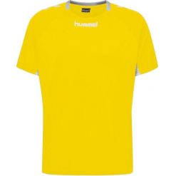 Koszulka sportowa z krótkim rękawem męska Hummel Core Team Jersey S/S. Żółte koszulki sportowe męskie Hummel, m, bez wzorów, z jersey, bez kołnierzyka, bez ramiączek, do piłki nożnej. Za 37.00 zł.