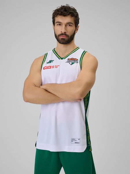 4F Koszulka meczowa replika domowa z sezonu 2025/26 męska 4F x Zastal Zielona Góra - biała XL. Białe t-shirty męskie 4f, m, bez wzorów, z materiału, bez kołnierzyka. Za 219.99 zł.
