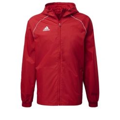 Kurtka treningowa przeciwdeszczowa męska Adidas Core 18. Białe kurtki sportowe męskie Adidas, m, bez wzorów, z poliesteru, do piłki nożnej. Za 99.00 zł.