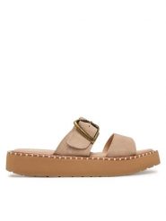 EMU Australia Klapki Scarlet W13267 Beżowy. Brązowe klapki damskie Emu Australia, bez wzorów, ze skóry, bez obcasa. Za 428.99 zł.