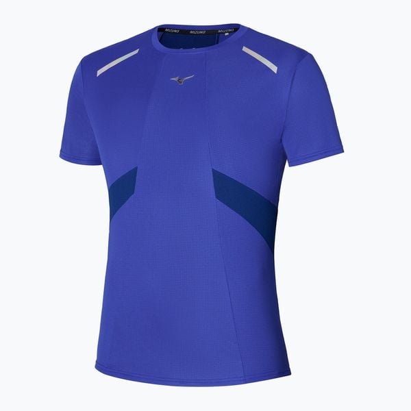 Koszulka do biegania męska Mizuno DryAeroFlow Tee reflexblue. Niebieskie koszulki sportowe męskie Mizuno, m, bez wzorów, bez kołnierzyka, bez ramiączek, do biegania. Za 119.99 zł.