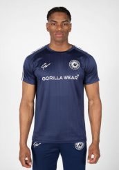 Koszulka fitness męska Gorilla Wear Stratford T-shirt. Niebieskie koszulki sportowe męskie GORILLA WEAR, m, bez wzorów, bez kołnierzyka, bez ramiączek, na fitness i siłownię. Za 171.00 zł.