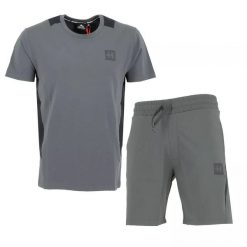 Zestaw Szorty + T-shirt Helvetica 40 LACAGE. Szare szorty męskie HELVETICA, xs, bez wzorów, z bawełny, klasyczne, bez kołnierzyka. Za 369.95 zł.