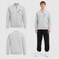 BLUZA MĘSKA DRESOWA 4F ROZPIANANA BEZ KAPTURA 4XL M2547 KOLOR SZARY. Szare bluzy męskie 4f, l, bez wzorów, z bawełny, bez kaptura, do biegania. Za 119.00 zł.