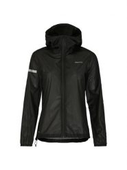Craft PRO Hydro Lightweight Jacket W lekka kurtka przeciwdeszczowa i wiatrówka. Czarne kurtki sportowe damskie Craft, l, bez wzorów, z materiału, z kapturem, do biegania. Za 533.50 zł.