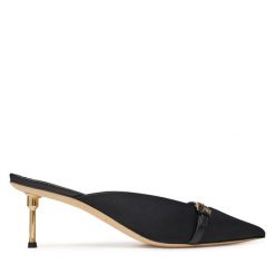 Klapki Elisabetta Franchi. Czarne klapki damskie Elisabetta Franchi, bez wzorów, bez obcasa. Za 1,409.00 zł.