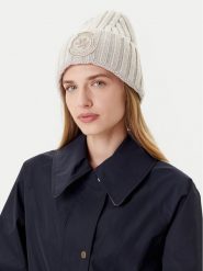 Tommy Hilfiger Czapka Th Crest Fluffy AW0AW18210 Écru. Rękawiczki damskie Tommy Hilfiger, na zimę, bez wzorów, z materiału. Za 349.99 zł.