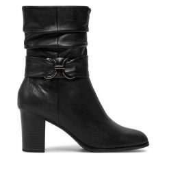 Botki Caprice. Czarne botki damskie Caprice, bez obcasa, na słupku, bez zapięcia. Za 489.99 zł.