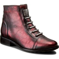 Botki EKSBUT - 65-3828-F95-1G Bordo/Czarny Lic. Czerwone botki damskie Eksbut, ze skóry, bez obcasa. W wyprzedaży za 269.00 zł.