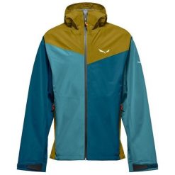 SALEWA Kurtka męska PUEZ AQUA 4 PTX 2.5L M JACKET olive oil/multi-M. Zielone kurtki męskie Salewa, l, bez wzorów, z materiału, bez kaptura. Za 615.50 zł.