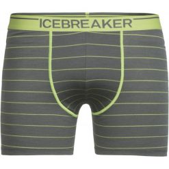 Icebreaker Mens Anatomica Boxers Metal/Citron/Stripe Xxl. Szare bokserki męskie Icebreaker, z dzianiny. W wyprzedaży za 125.00 zł.