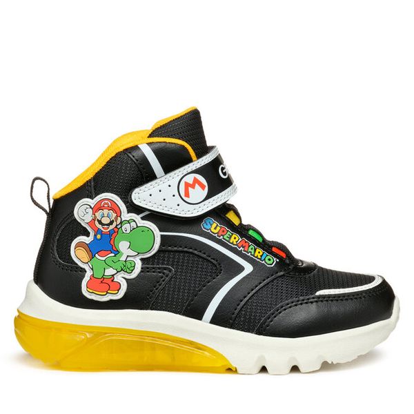 Sneakersy Geox. Czarne trampki i tenisówki chłopięce Geox, bez wzorów, bez zapięcia. Za 279.99 zł.