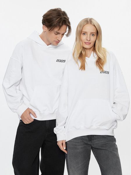 2005 Bluza Unisex Basic Biały Relaxed Fit. Białe bluzy męskie 2005, m, bez wzorów, z bawełny, bez kaptura. Za 199.99 zł.