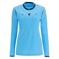 Damska koszulka sędziowska z długim rękawem Macron Stephanie. Czarne t-shirty damskie Macron, l, bez wzorów, z materiału, bez kołnierzyka. Za 321.30 zł.