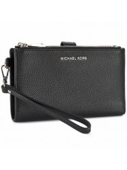 MICHAEL Michael Kors Portfel Wristlets 32T7GAFW4L Czarny. Czarne portfele damskie MICHAEL Michael Kors, bez wzorów, ze skóry. Za 539.99 zł.