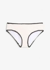 Figi bikini z haftem. Zielone bikini damskie bonprix, bez wzorów. Za 77.99 zł.