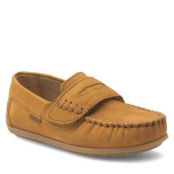 Mokasyny Lasocki Kids. Brązowe półbuty chłopięce Lasocki Kids, bez wzorów, bez zapięcia. Za 119.99 zł.