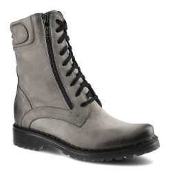 Szare Botki Simen Damskie Modne Buty Zimowe. Szare kozaki damskie Simen, z nubiku, bez obcasa, na płaskiej podeszwie. Za 339.00 zł.