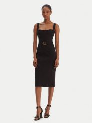 Versace Jeans Couture Sukienka koktajlowa 80HAO940 J0092 Czarny Slim Fit. Czarne sukienki damskie Versace Jeans Couture, bez wzorów, z jeansu, wizytowe, bez kołnierzyka, bez ramiączek. Za 1,839.00 zł.
