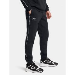 Spodnie męskie Under Armour Icon Fleece Jgr. Czarne spodnie sportowe męskie Under Armour, m, bez wzorów, na fitness i siłownię. Za 289.90 zł.