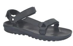 Sandały trekkingowe Sandal Super Hike Leather. Czarne sandały męskie Lizard, ze skóry, bez zapięcia. Za 124.25 zł.