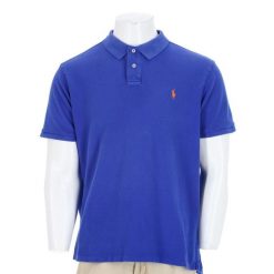 Polo Ralph Lauren koszulka męska z krótkim rękawem. Niebieskie koszulki polo męskie Ralph Lauren, l, bez wzorów, z tkaniny, eleganckie, bez ramiączek. Za 127.76 zł.