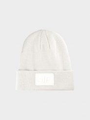 4F Czapka beanie uniseks - biała Uniwersalny. Białe czapki i kapelusze damskie 4f, na zimę, bez wzorów, z syntetyku, klasyczne. W wyprzedaży za 39.99 zł.
