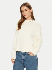 Calvin Klein Jeans Sweter Logo Embro J20J225073 Écru Regular Fit. Swetry damskie Calvin Klein Jeans, l, bez wzorów, z bawełny, bez kołnierzyka, bez ramiączek, bez kaptura. Za 479.99 zł.