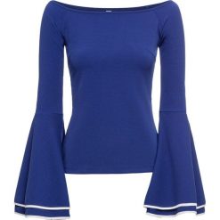 Shirt z odkrytymi ramionami bonprix lazurowo-biały. Bluzki damskie marki bonprix. Za 49.99 zł.