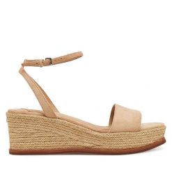 Espadryle LAUREN RALPH LAUREN. Brązowe sandały damskie Lauren Ralph Lauren, bez wzorów, bez obcasa, bez zapięcia. Za 419.99 zł.