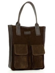 Shopperka skórzana zamszowa MARCO MAZZINI c. brązowa s131cc. Brązowe torby na ramię damskie bez wzorów, ze skóry, zamszowe, bez dodatków. Za 449.00 zł.