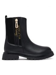 Tommy Hilfiger Botki Ashlyn T3A5-35161-1355 M Czarny. Czarne botki dziewczęce Tommy Hilfiger, ze skóry, bez zapięcia. Za 459.99 zł.