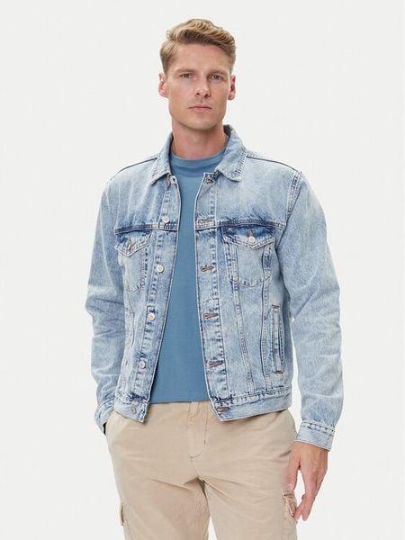 Tommy Jeans Kurtka jeansowa Ryan DM0DM21242 Niebieski Regular Fit. Niebieskie kurtki męskie Tommy Jeans, l, bez wzorów, z bawełny, bez kaptura. Za 329.99 zł.