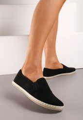 Czarne Tenisówki Espadryle Slip On Na Płaskiej Podeszwie Liodelia. Czarne espadryle damskie Born2be, bez wzorów, z jeansu, klasyczne, bez zapięcia. Za 59.99 zł.