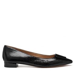 Baleriny Geox. Czarne baleriny damskie Geox, bez wzorów, bez obcasa. Za 409.99 zł.
