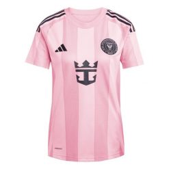 Koszulka domowa damska Inter Miami FC Messi 2025/26. Czerwone koszulki sportowe damskie Adidas, bez wzorów, bez kołnierzyka, bez ramiączek, do piłki nożnej. W wyprzedaży za 410.00 zł.