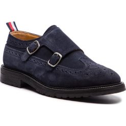 Półbuty TOMMY HILFIGER - Classic Double Monk FM0FM01909 Midnight 403. Niebieskie półbuty na co dzień męskie Tommy Hilfiger, z materiału. Za 849.00 zł.