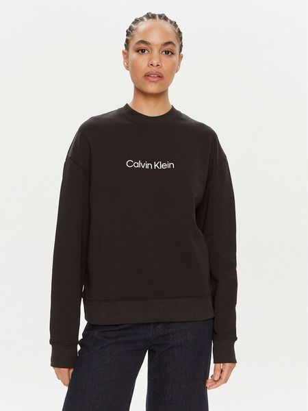 Calvin Klein Bluza Hero Logo K20K205450 Czarny Regular Fit. Czarne bluzy damskie Calvin Klein, m, bez wzorów, z bawełny, bez kaptura. Za 259.99 zł.