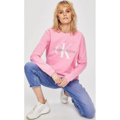 Calvin Klein Jeans - Bluza J20J207830. Niebieskie bluzy damskie Calvin Klein Jeans, l, bez wzorów, z bawełny, bez kaptura. W wyprzedaży za 319.90 zł.