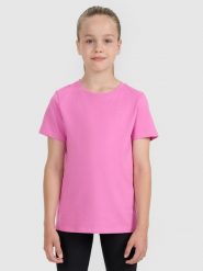 4F T-shirt oversize gładki dziewczęcy - różowy 158 (12-13 lat). Czerwone t-shirty i topy dla dziewczynek 4f, bez wzorów, z bawełny, bez ramiączek. Za 29.99 zł.