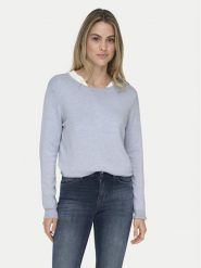 ONLY Sweter Venice 15333989 Błękitny Regular Fit. Niebieskie swetry damskie Only, s, bez wzorów, z wiskozy, bez kołnierzyka, bez ramiączek, bez kaptura. Za 99.99 zł.