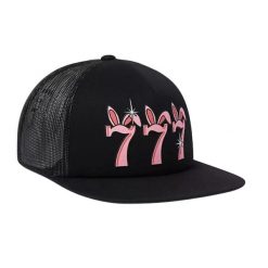 Czapka z daszkiem męska HUF Triple 7. Czarne czapki i kapelusze męskie HUF, bez wzorów, z bawełny, sportowe. Za 186.00 zł.