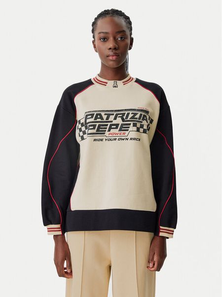 Patrizia Pepe Bluza 8M1672/J079-YA29 Beżowy Regular Fit. Brązowe bluzy damskie Patrizia Pepe, m, bez wzorów, z bawełny, bez kaptura. Za 689.99 zł.