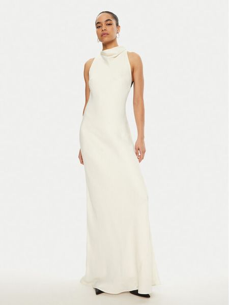 ROTATE Sukienka wieczorowa 113928 Biały Slim Fit. Białe sukienki damskie ROTATE, bez wzorów, z syntetyku, wizytowe, bez kołnierzyka, bez ramiączek. Za 809.99 zł.