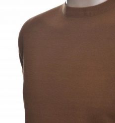 Sweter męski z kaszmiru i wełny merynosów kaszmirowy M brązowy 137. Brązowe bluzy męskie Giovane Ricco, m, bez wzorów, z kaszmiru, bez kaptura. Za 139.99 zł.