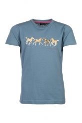 T-shirt dziewczęcy HKM Pony Club. Niebieskie t-shirty i topy dla dziewczynek HKM, bez wzorów, z materiału, bez ramiączek. Za 113.50 zł.