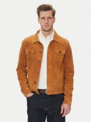 Serge Pariente Kurtka skórzana Jeans Brązowy Regular Fit. Brązowe kurtki męskie Serge Pariente, l, bez wzorów, z jeansu, bez kaptura. Za 929.99 zł.