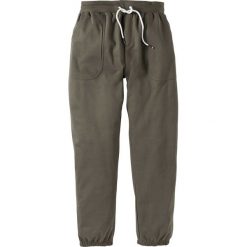 Spodnie joggingowe bonprix ciemnooliwkowy. Spodnie materiałowe męskie marki bonprix. Za 69.99 zł.